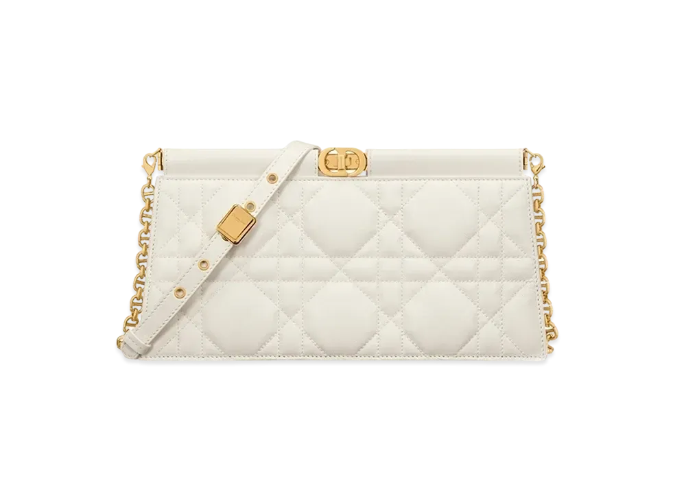 Dior Caro Colle Clutch with Chain "Latte"