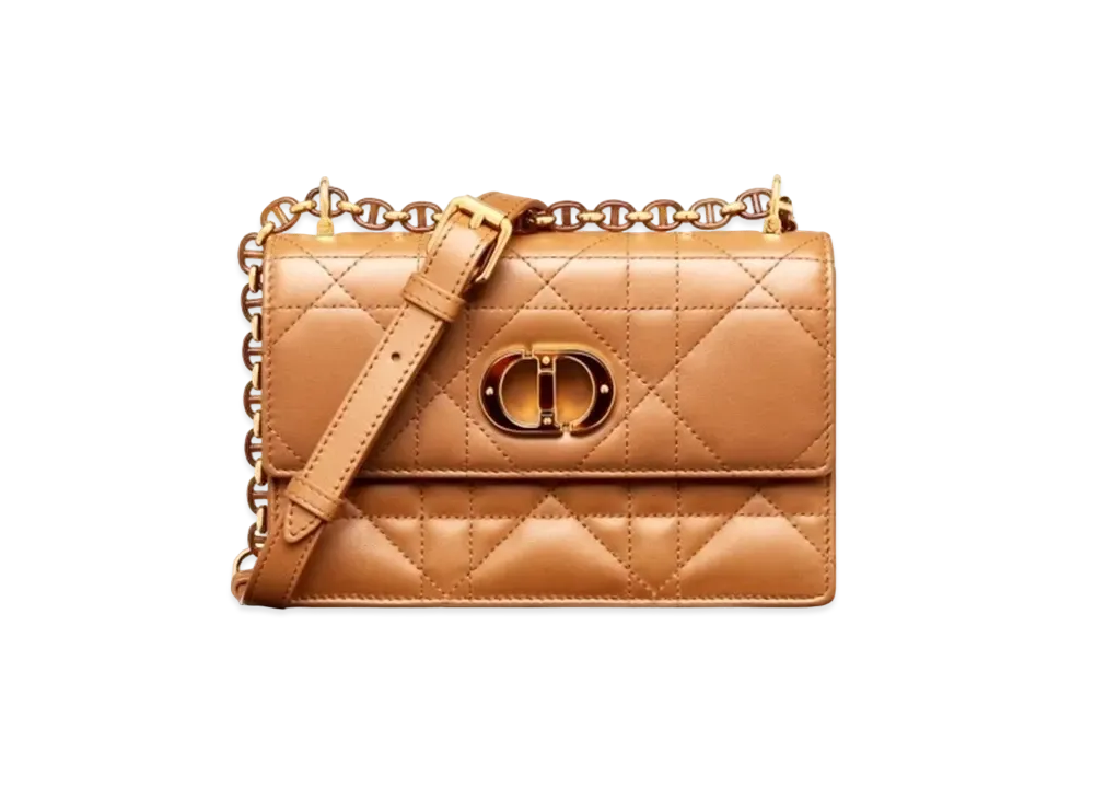 Dior Miss Caro Mini Bag Saddle Macro Cannage Calfskin "Golden"