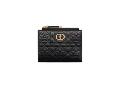 Dior Caro Dahlia Wallet Cannage Lambskin with Star Motif "Black"