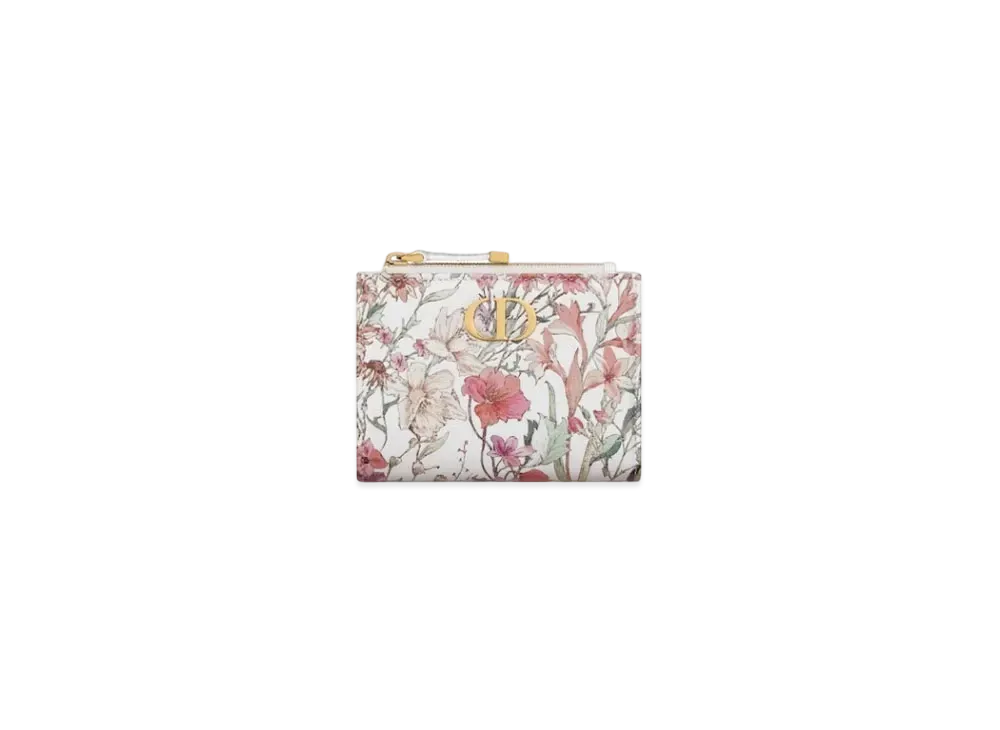 Dior Caro Dahlia Wallet Dior 4 Saisons Printemps Printed Calfskin Japan Exclusive "White/Multicolor"