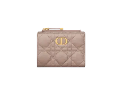 Dior Caro Dahlia Wallet Supple Cannage Calfskin "Taupe"