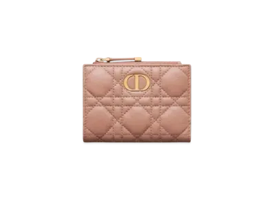 Dior Caro Dahlia Wallet Supple Cannage Calfskin "Rose Des Vents"