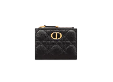 Dior Caro Dahlia Wallet Supple Cannage Calfskin "Black"