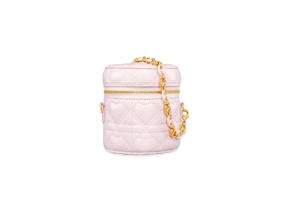 Dior Dioramour Dior Caro Heart Microvanity Cannage Lambskin "Pale Pink"
