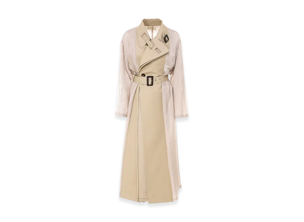 Maison Margiela Women's Cupro Cotton Gabardine Trench Coat "Beige"