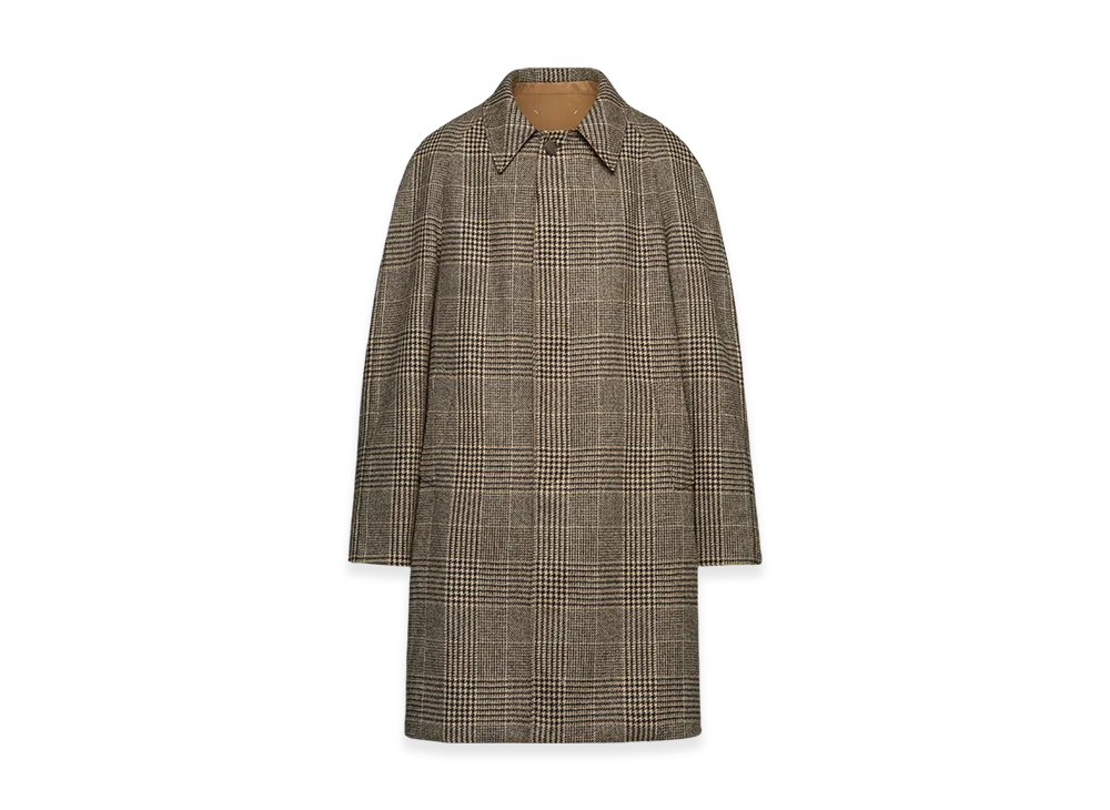 Maison Margiela Women's Check Wool Trench Coat "Brown"