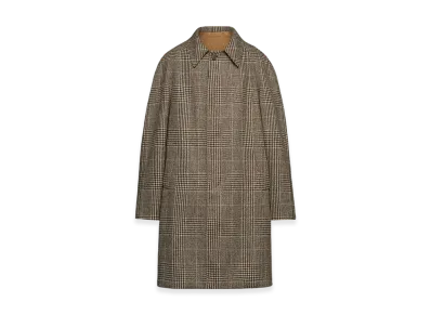 Maison Margiela Women's Check Wool Trench Coat "Brown"