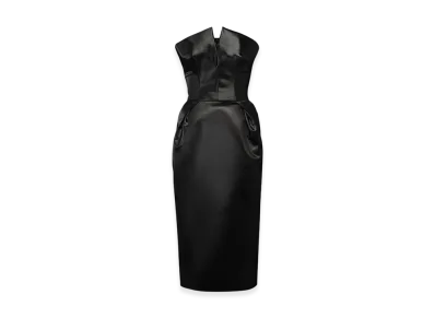 Maison Margiela Women's Cintzed Satin Dress "Black"