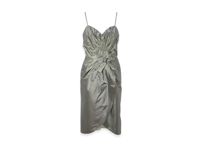 Maison Margiela Women's Wrickled Effect Midi Dress "Metallic"