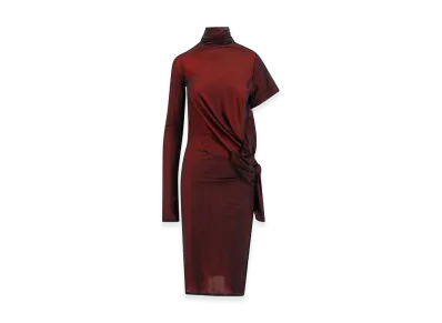Maison Margiela Women's Viscose Dress With Asymmetric Sleeves "Red"