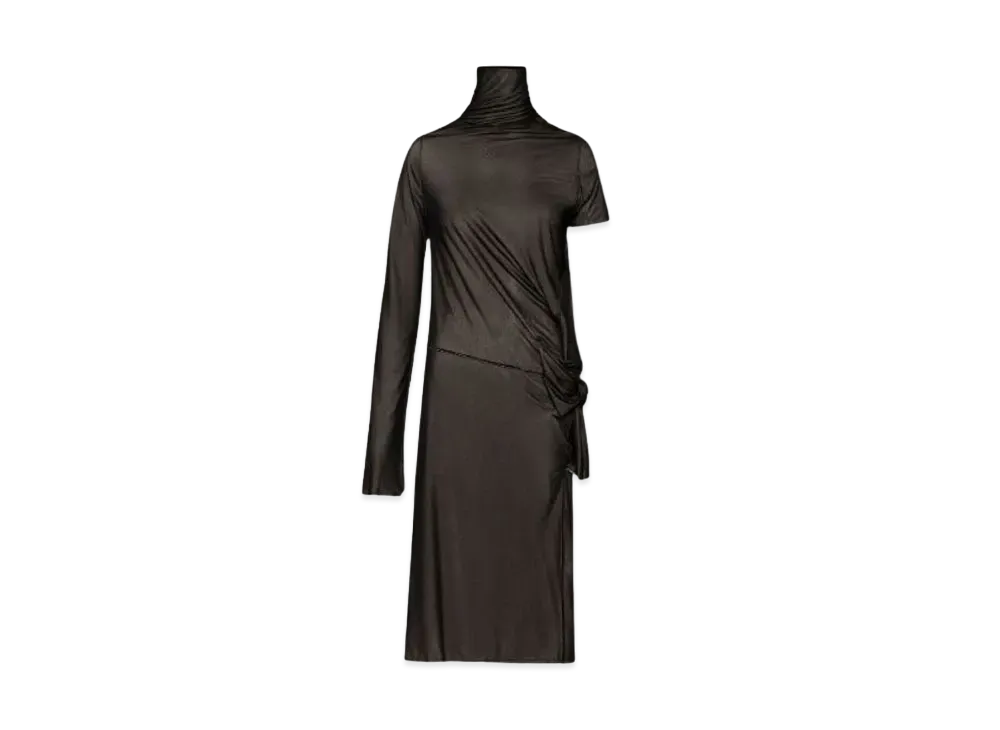 Maison Margiela Asymmetric Ruched Dress "Black"