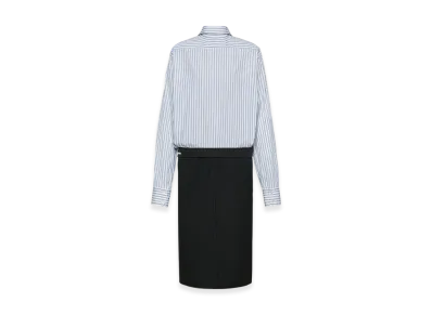 Maison Margiela Women's Reverse Stripe Shirt Dress "White Blue/Black"