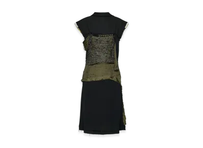 Maison Margiela Women's Decollete Layered Dress "Grey/Off White"