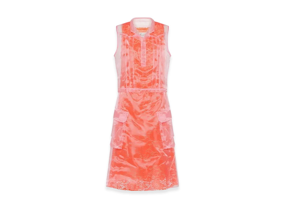 Maison Margiela Sheer Tea Dress "Pink/Orange"