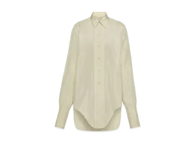 Maison Margiela Women's Dropped Hem Shirt "Aloe/Beige"