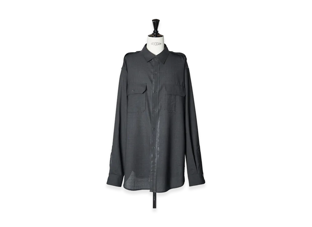 Maison Margiela Epaulette Wool Shirts "Charcoal"