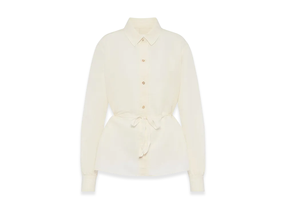 Maison Margiela Tie Waist Silk Cotton Shirt "Cream"