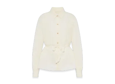 Maison Margiela Tie Waist Silk Cotton Shirt "Cream"