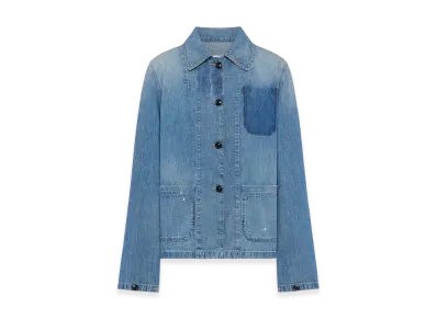 Maison Margiela Women's Lived-In Finish Denim Workwear Shirt "Blue"
