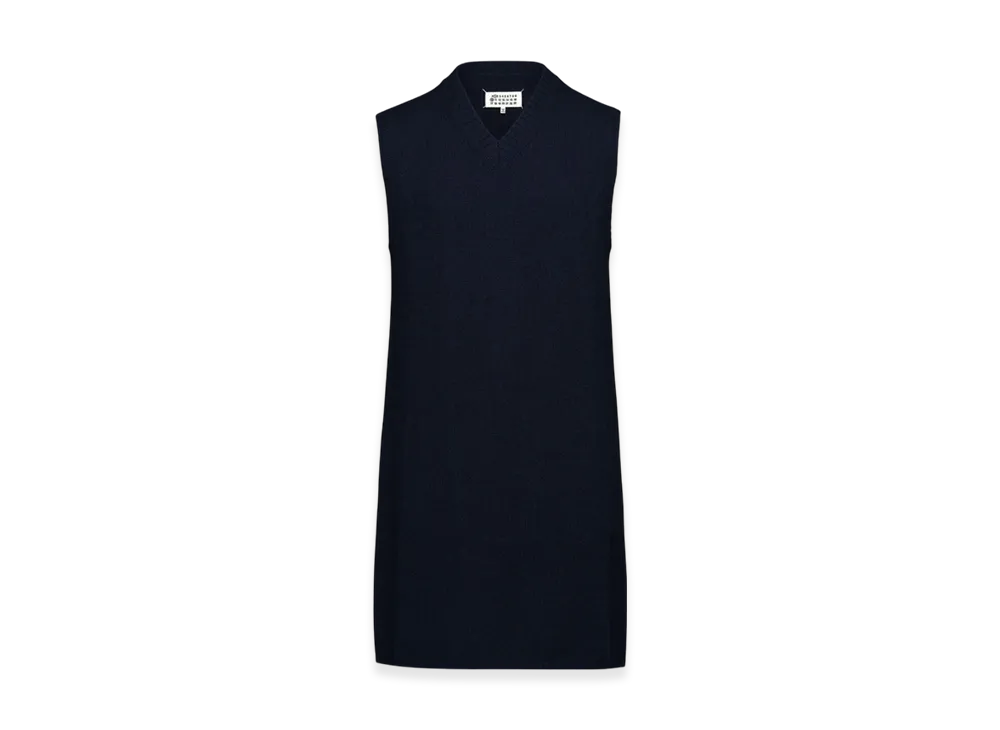 Maison Margiela Women's V-Neck Knit Dress "Blue"