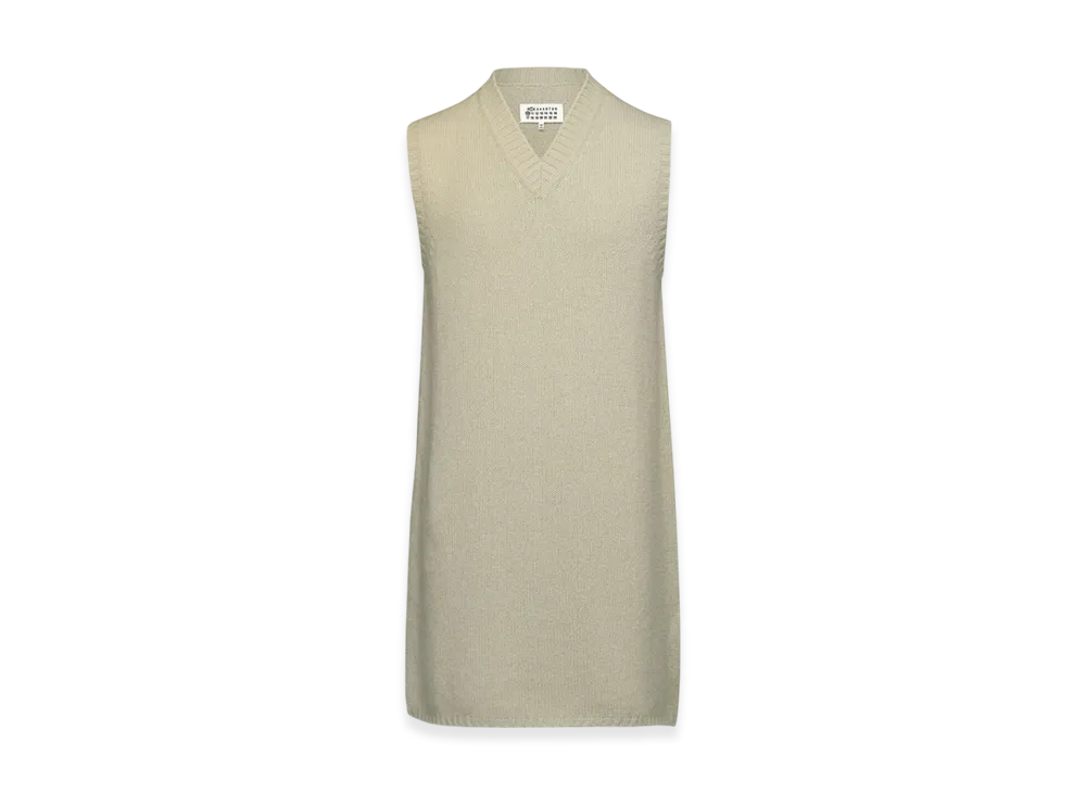 Maison Margiela Women's V-Neck Knit Dress "Palladium"