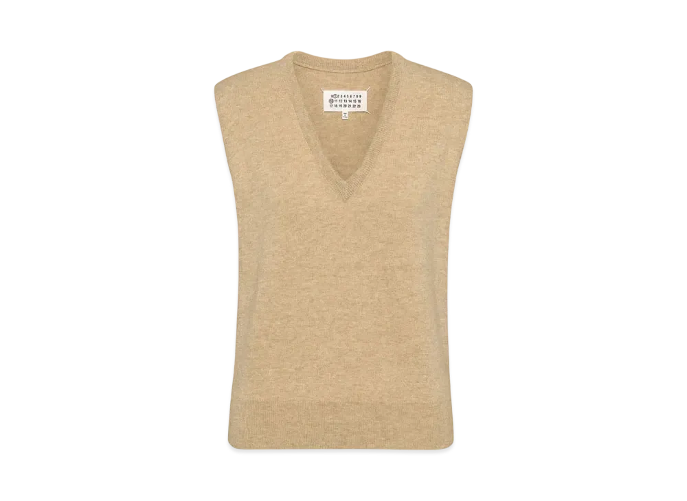 Maison Margiela Women's Wool V-Neck Gilet "Walnut"
