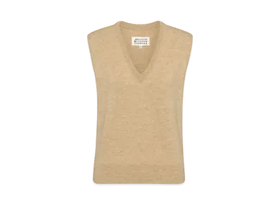 Maison Margiela Women's Wool V-Neck Gilet "Walnut"