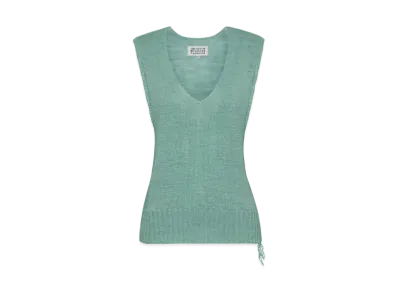 Maison Margiela Women's Gardening Hemp Knit Vest "Light Blue"