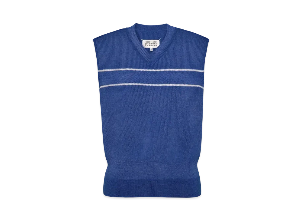 Maison Margiela Women's Sunbleached Wool Gilet "Bruette/White"