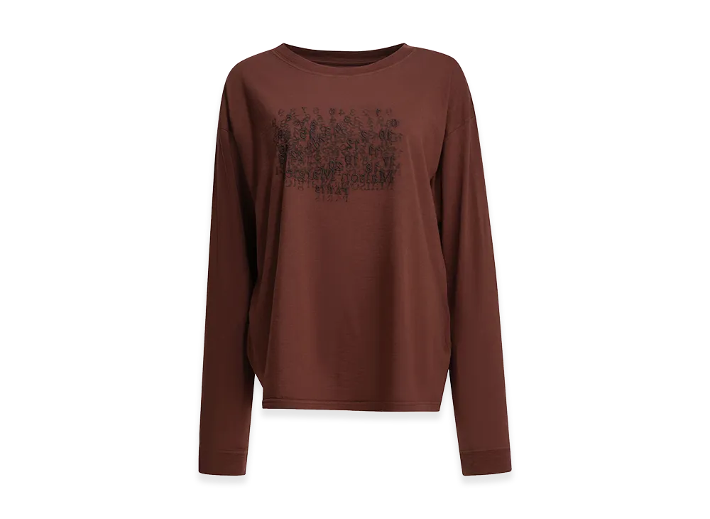 Maison Margiela Women's Crew-Neck T-Shirt With Logo "Bordeaux"