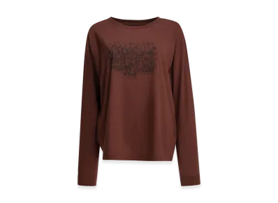 Maison Margiela Women's Crew-Neck T-Shirt With Logo "Bordeaux"