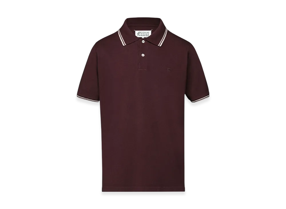 Maison Margiela Women's M Logo Piquet Polo Shirt "Bordeaux"
