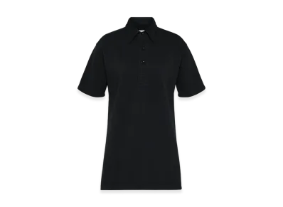 Maison Margiela Women's Pique Cotton Polo Shirt "Black"