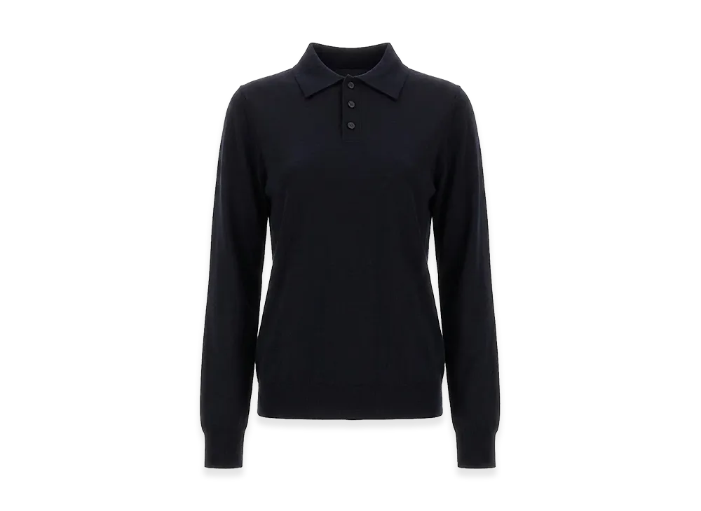 Maison Margiela Women's Wool Polo. "Blue"