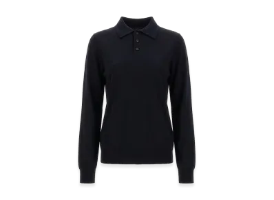 Maison Margiela Women's Wool Polo. "Blue"