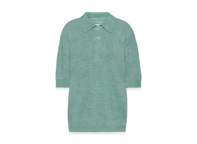 Maison Margiela Women's Gardening Hemp Knit Polo "Light Blue"