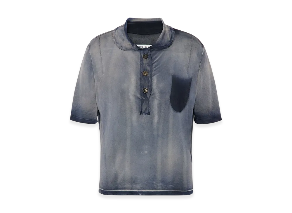 Maison Margiela Sun-Faded Polo Top "Navy"