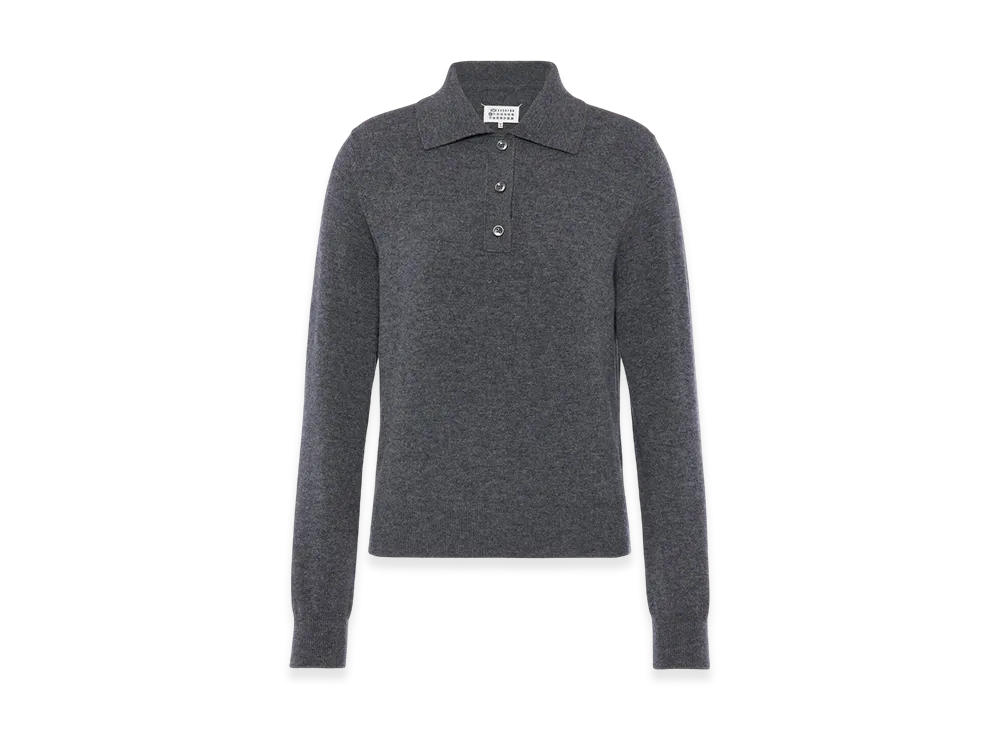 Maison Margiela Polo Knit Top "Dark Gray"