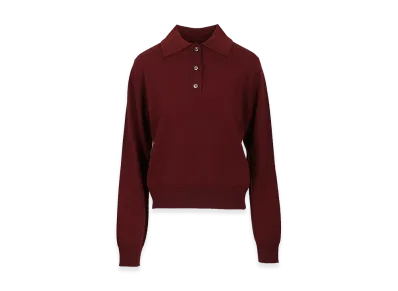 Maison Margiela Women's Wool Polo Shirt "Bordeaux"
