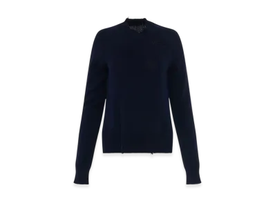 Maison Margiela Women's Distressed Sweater "Dark Blue"