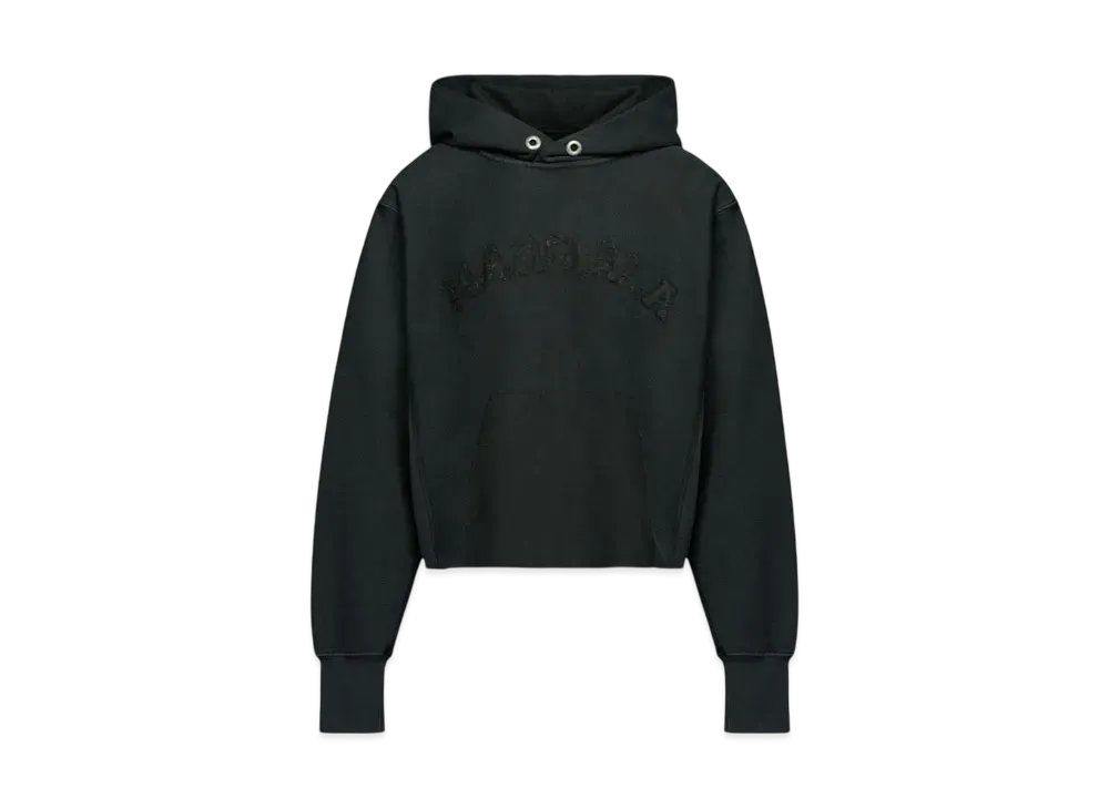 Maison Margiela Women's Logo Cotton Fleece Hoodie "Black"