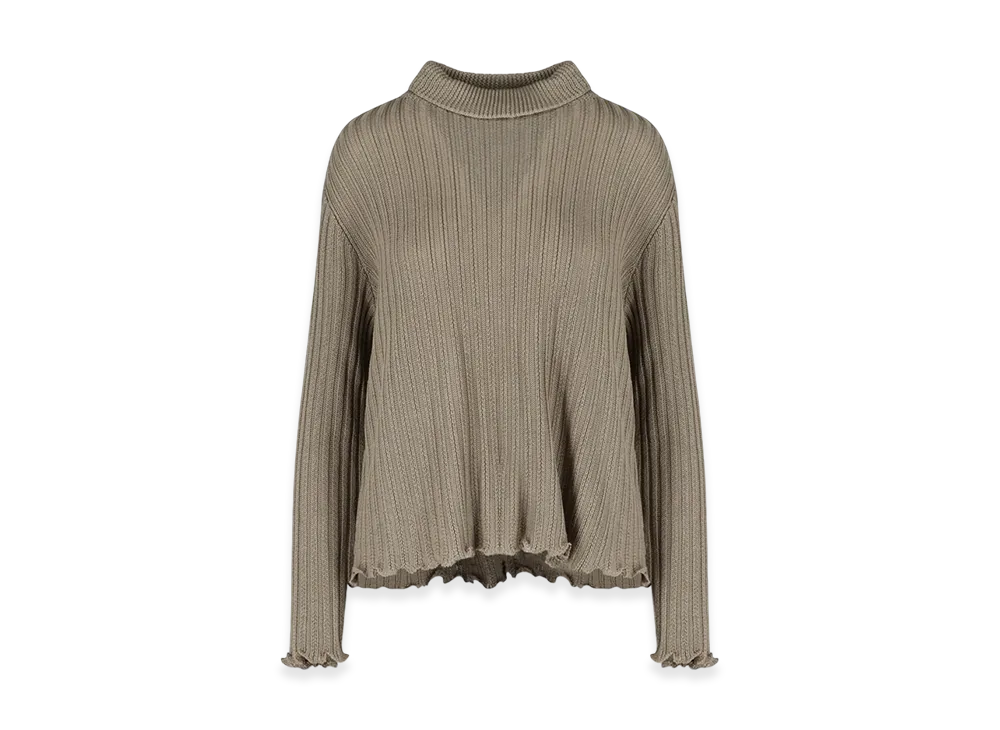 Maison Margiela Women's Stitches Neck Zipped Knit "Green"