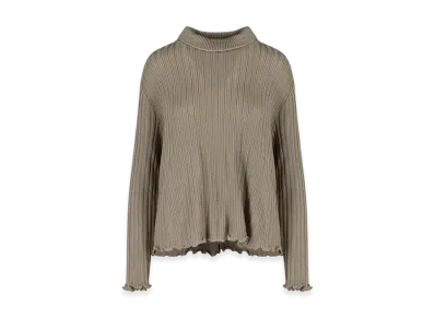 Maison Margiela Women's Stitches Neck Zipped Knit "Green"