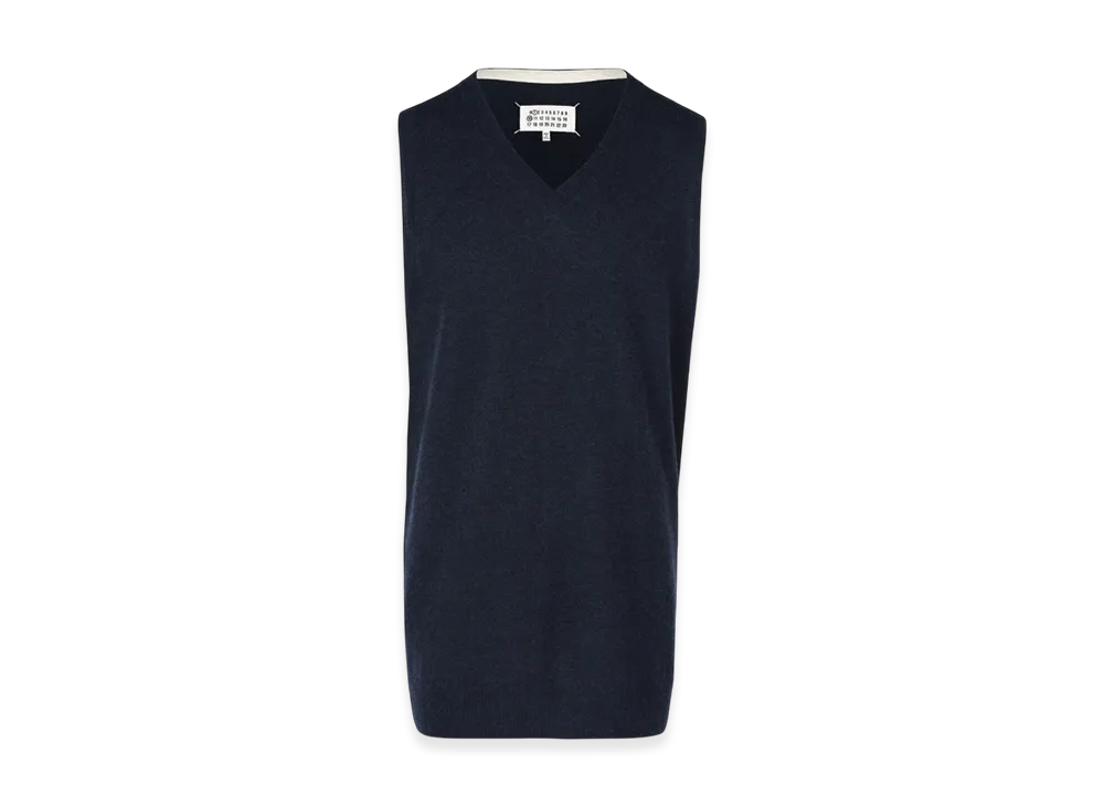 Maison Margiela Women's Lambswool Knit Vest "Blue"