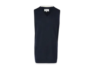 Maison Margiela Women's Lambswool Knit Vest "Blue"