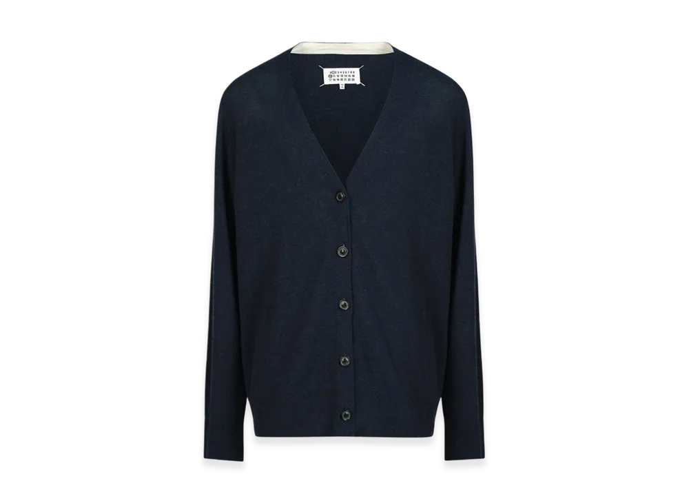 Maison Margiela Women's Lambswool Cardigan "Blue Stripes"