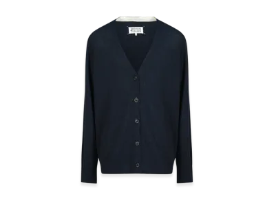Maison Margiela Women's Lambswool Cardigan "Blue Stripes"
