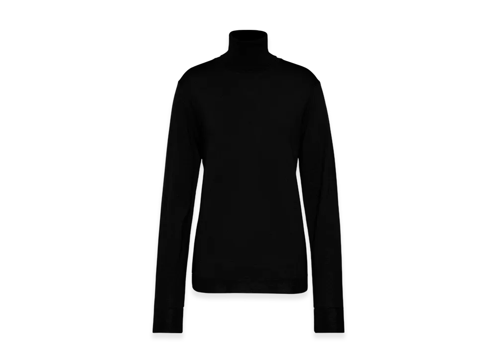 Maison Margiela Women's Merino Wool High Neck Sweater "Black"