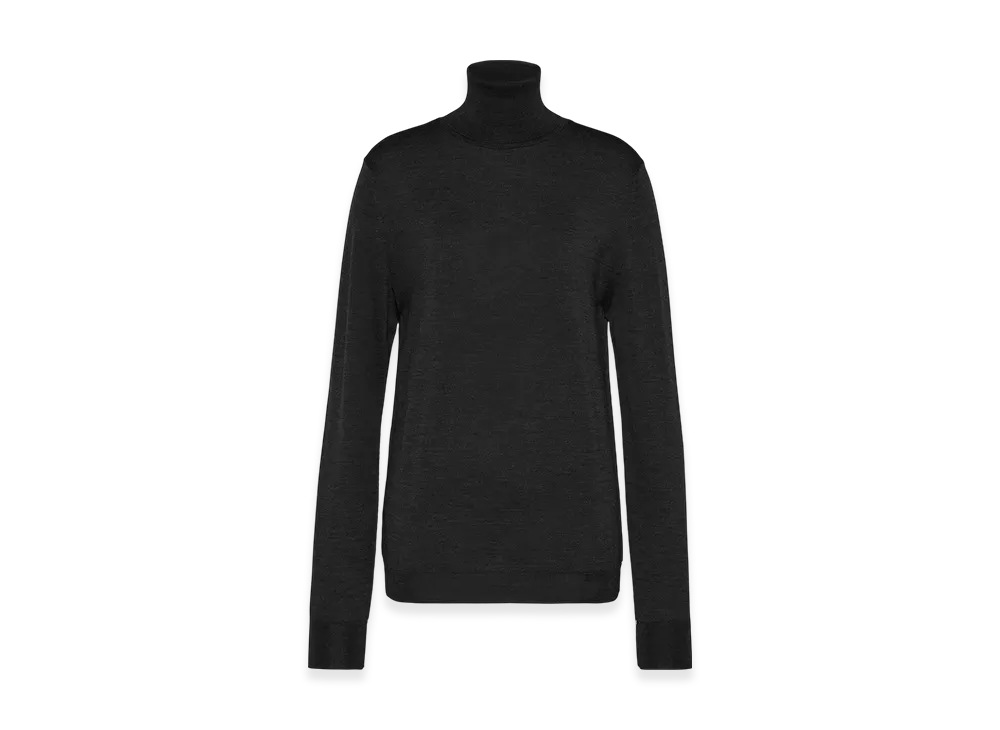 Maison Margiela Women's Merino Wool High Neck Sweater "Dark Gray"
