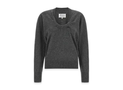 Maison Margiela Women's Twist Wool Sweater "Gray"